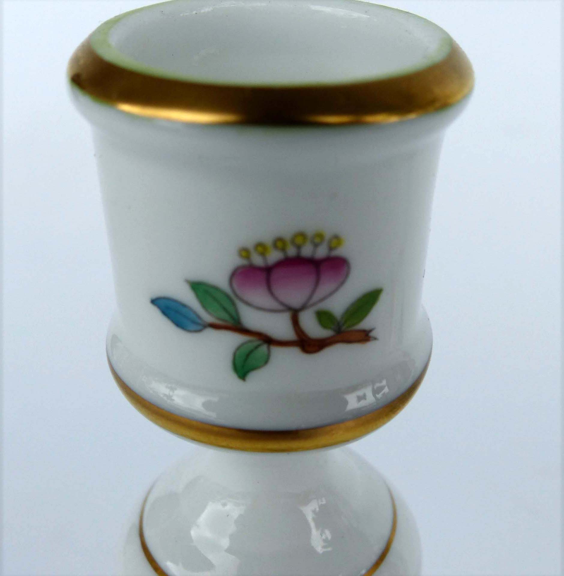 Herend Hungary Porcelain Candlesticks Queen Victoria Modernism